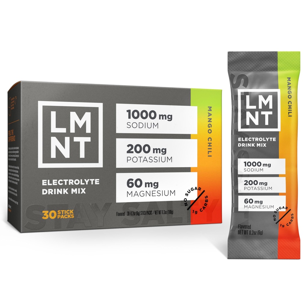 LMNT Zero Sugar Electrolytes - 망고 칠리 소금 | 음료 혼합 | 30 개