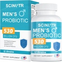 남자, 530 억 CFUs & 12 Strains, Turmeric Cranberry & Goji와 프로 바이오 틱, 남자를위한 Gut 건강, 소화 건강, Microbiome, Colon, & 면역 건강, 30 일 공급 지원