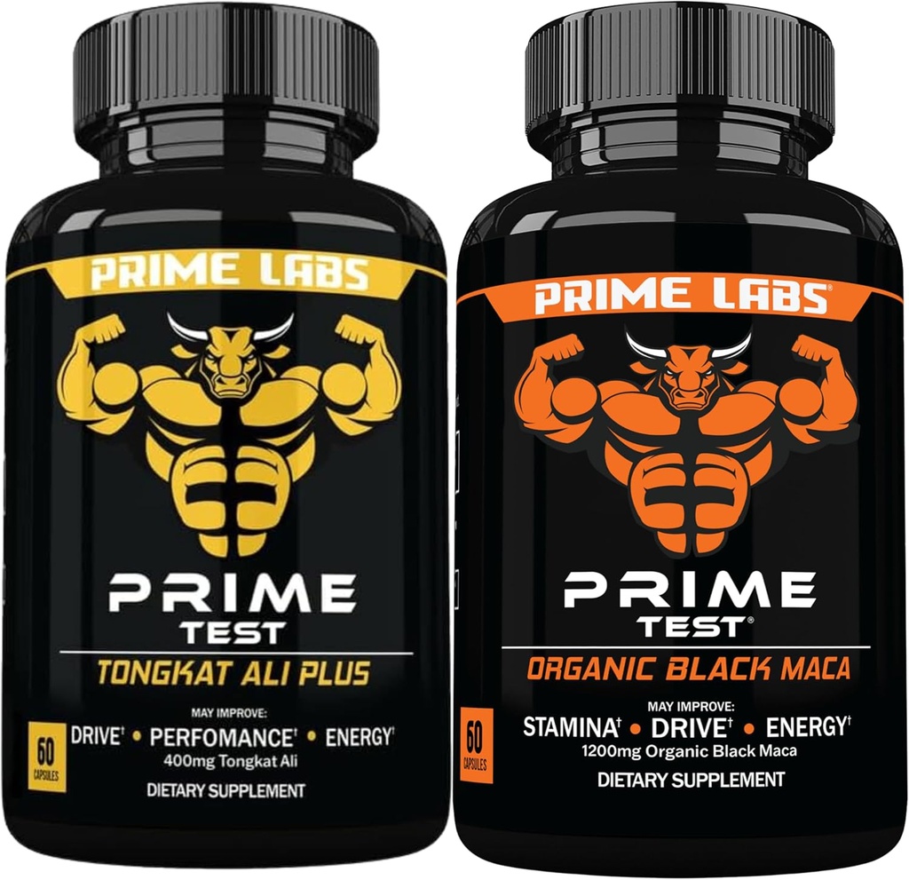 Prime Labs Tongkat Ali Plus (60 ct) + 유기 블랙 마카 캡슐 (60 ct)