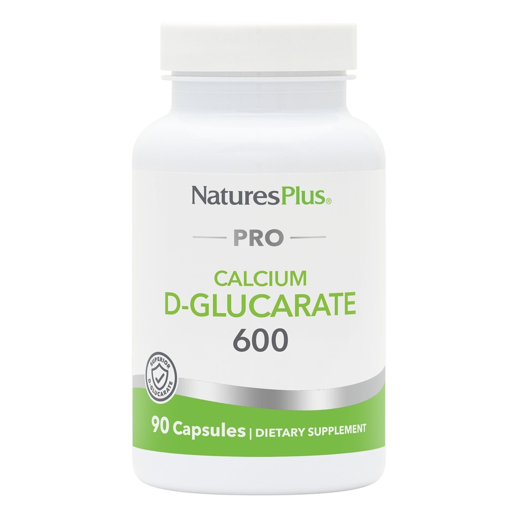 NaturesPlus PRO 칼슘 D-Glucarate (CDG) 600 mg - 90 캡슐 - 비 GMO, Vegan, 글루텐 무료, Soy 무료 - 90 서빙
