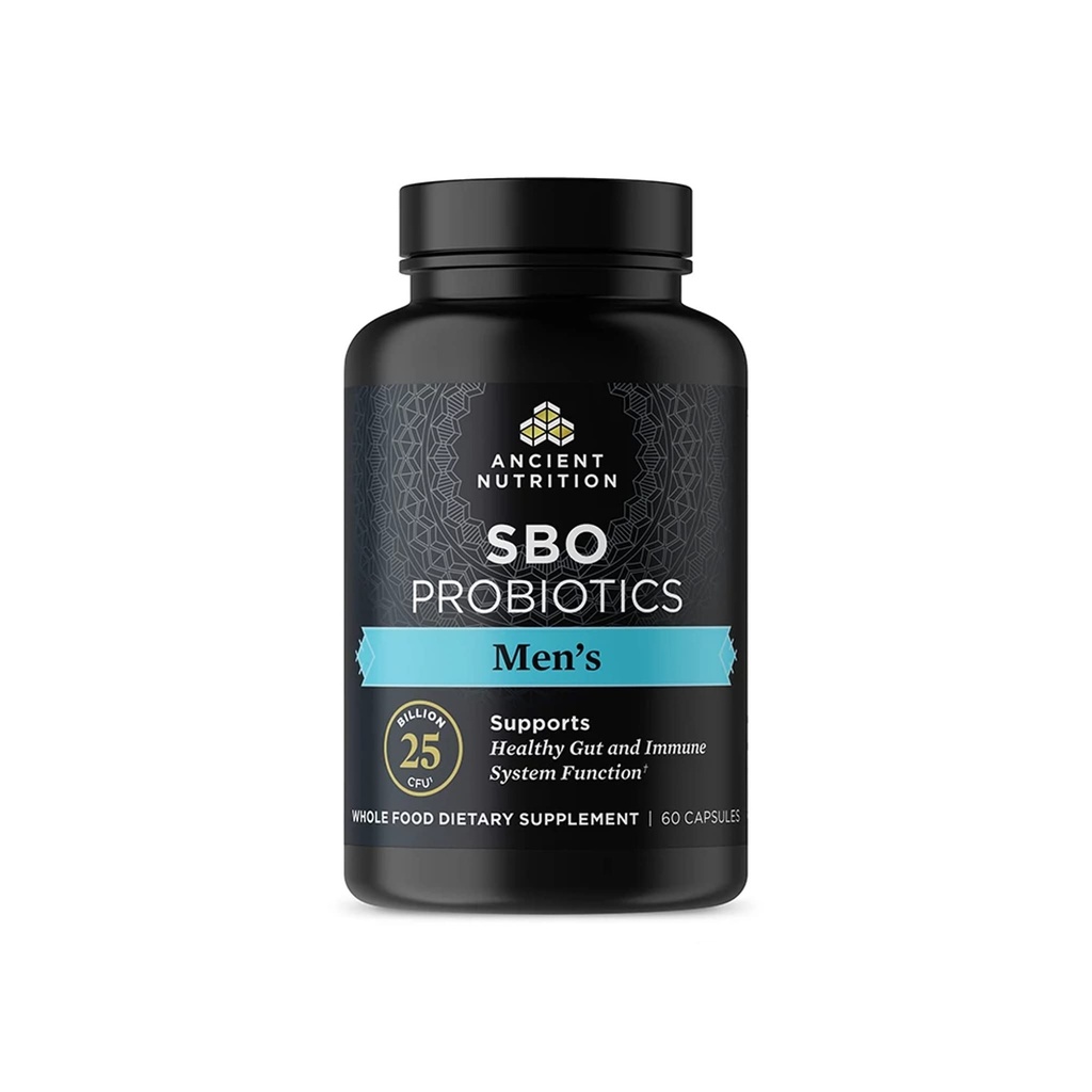 남자를 위한 고대 영양 Probiotics, SBO Probiotics 남자의 60 Ct, Gut 건강, 소화 및 면역 지원, 부스트 근육 질량 및 지방 대사, 25 억 CFUs* 제품 정보