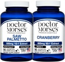 Doctor Morse의 Saw Palmetto 5000mg & Cranberry 30000mg 번들 - 전립선 건강, Urinary Tract 지원 및 남성과 여성을위한 전반적인 웰빙, FDA 승인, NSF 인증 90 캡슐