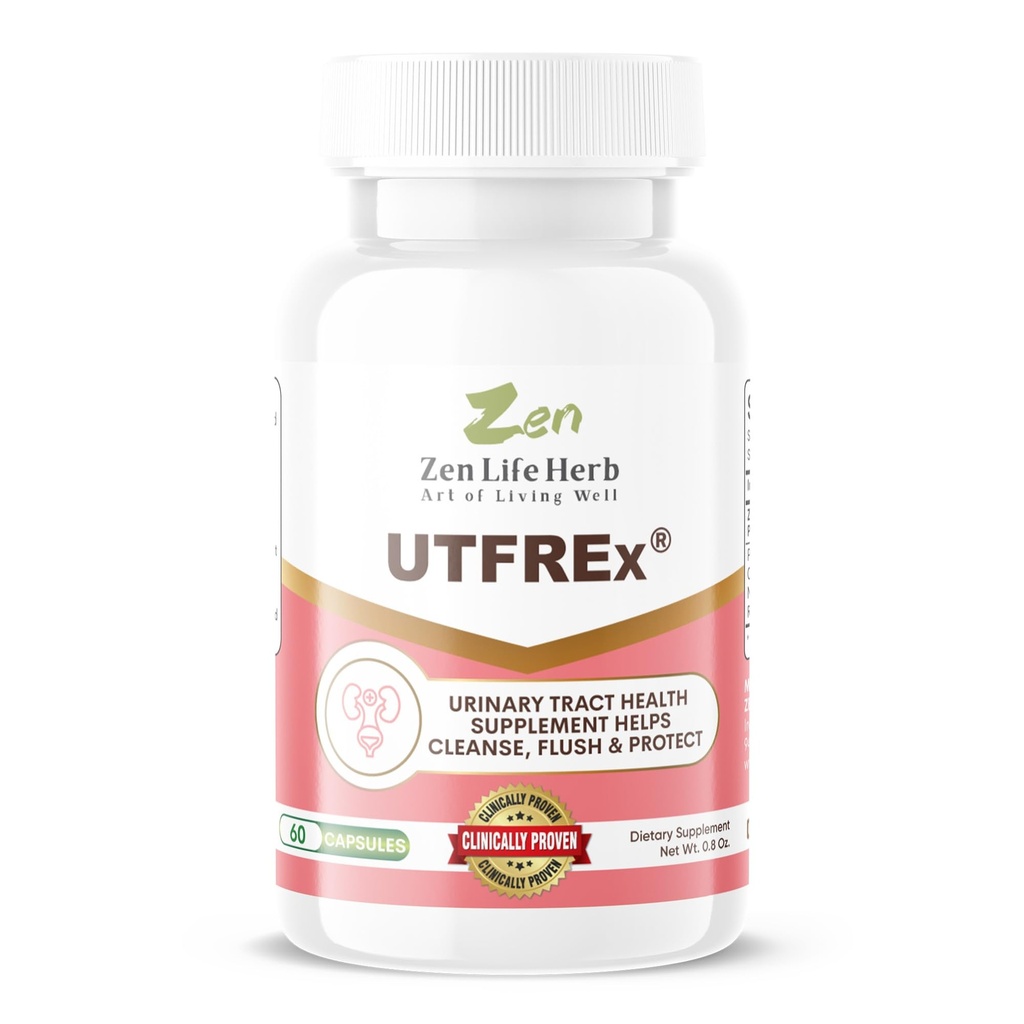 ZEN LIFE HERB UTFREx – 빠른 행동 - Urinary Tract Health Supports Healthy Immune and Urinary System, No Vitamins, Minerals, Prebiotics, Sugar, Plant-Based Supplement (60 캡슐)를 촉진
