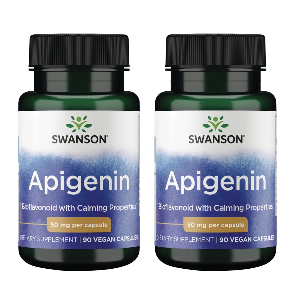 Swanson Apigenin-Bioflavonoid 보충교재 자연적인 전립선 지원-Metabolism & Nerve 건강 지원할 수 있습니다 수면 & Relaxation 90 모자, 50mg 각 2 팩