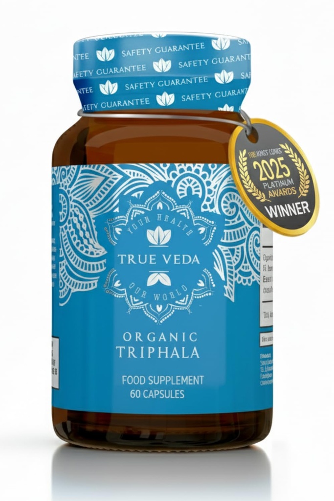 Triphala 캡슐 - USDA 유기 인증 | Vegan Triphala 정제 | 100 % 천연 초본 Triphala Guggulu 보충 | 천연 융해 추출 효능 | Ayurveda | 60 모자 | Trifala Churna