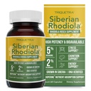 최대 강도 Siberian Rhodiola® : Rhodiola Rosea 5 % Rosavins, 2% Salidroside & BioPerine® 향상된 흡수를위한 - 지원 스트레스, 에너지 및 초점 * - Siberia 성장, DNA 검증 (60 캡슐)