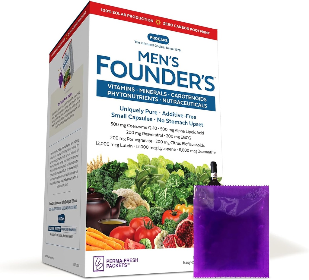 ANDREW LESSMAN Multivitamin-Men's Founders 120 Packets - 모든 필수 비타민, 미네랄, Phytonutrients, Carotenoids의 40 개 이상의 영양가. 쉽게 할 수 있습니다. 없음 첨가제