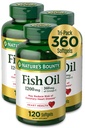 자연의 현상 물고기 기름, 1200mg, 오메가 3의 360mg, 120 (3 팩, 360 합계) Softgels 120 Softgels