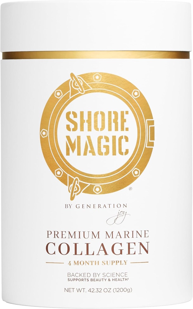 Shore Magic Premium Marine Collagen Powder 유형 I-IV | 야생 물고기 소스, 가수 분해 및 무취 | 서빙 당 9g Protein – 지원 피부, 헤어, 손톱, 관절 및 뼈 | 4 개월 공급