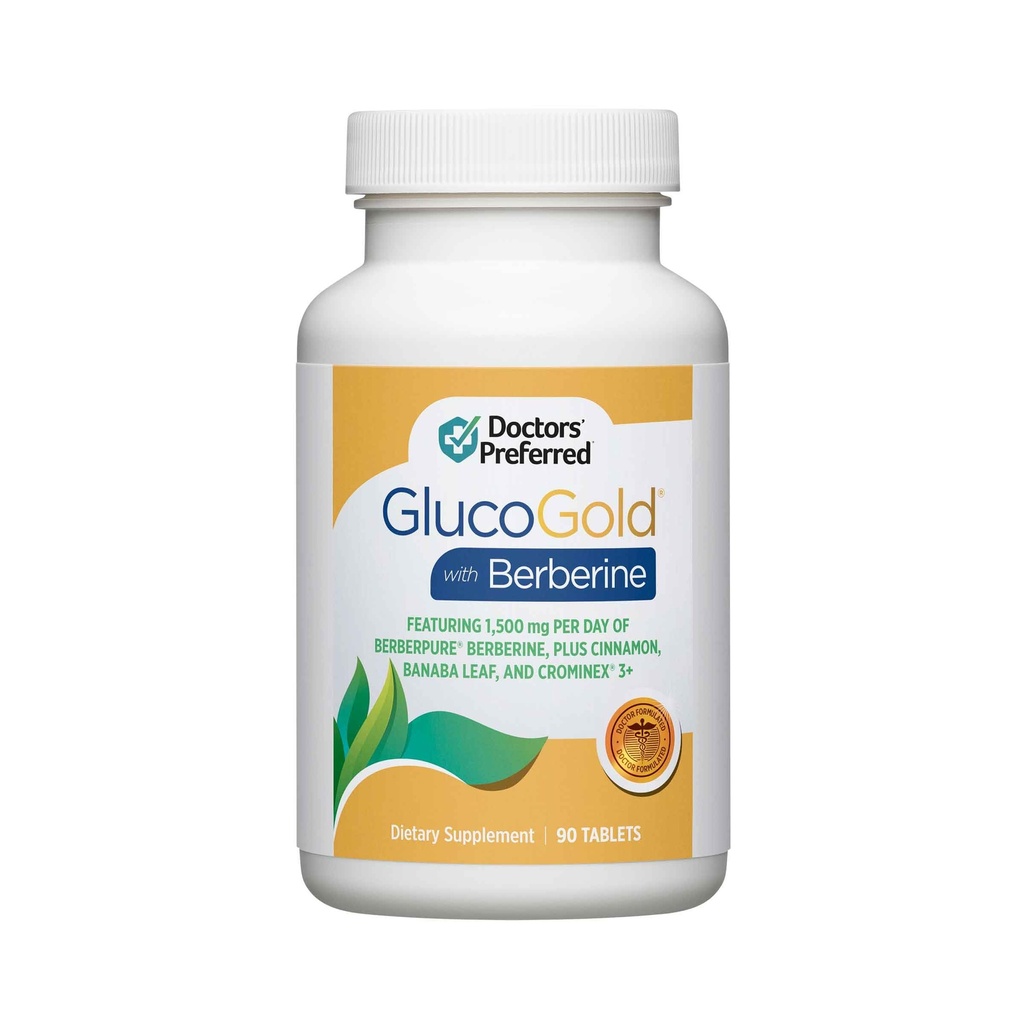 DOCTORS' PREFERRED GlucoGold 와 Berberine, 집중된 Cinnamon, 크롬, 바바 잎 추출물 (90 정제)