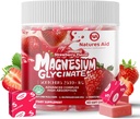 마그네슘 Glycinate 연약한 Chews, 딸기 풍미. 마그네슘 글리세라이드, 비타민 D, B6 및 CQ10 성인, 60 일 공급을 위한 Calm 지원 & 잠을 위한 CoQ10를 가진 Chewable 설탕 자유로운 칼륨 마그네슘 Chews