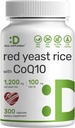 CoQ10, 300 캡슐 - 산화 방지제 지원 - 순수 Monascus Purpureus 분말 소스 - Citrinin Free, Non-GMO