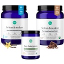 Ora Organic Vegan Protein Powder Chocolate, Vanila & Greens Powder Bundle : 22g Plant 기반, 초콜릿, 20 서빙 + 21g Plant 기반, 바닐라, 20 서빙 + 유기농 슈퍼 그린 음료, 30 서빙