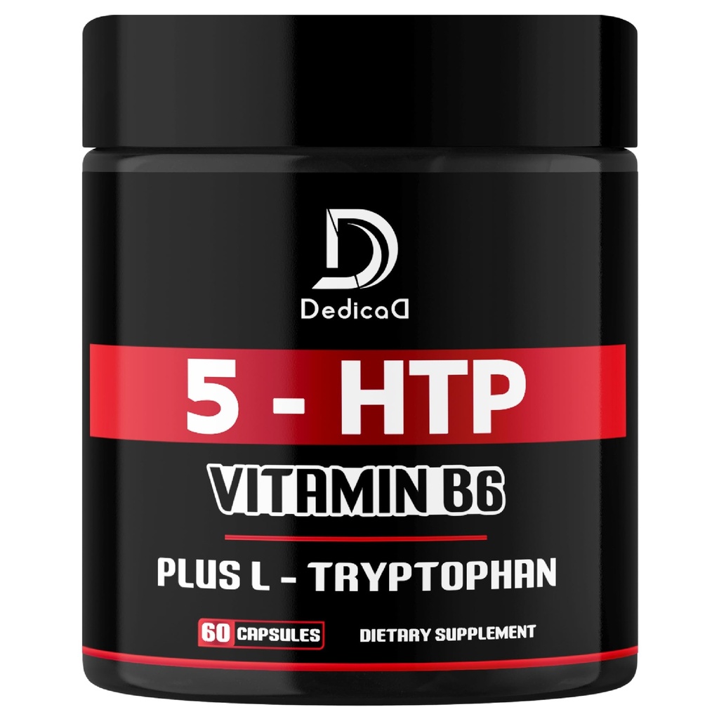 5 HTP 보충 1010mg - 60 캡슐 - 비타민 B6, L-Tryptophan와 결합된 3in1 - 안락한 계류, 뇌 건강, 몸 관리 & 면역 체계 지원