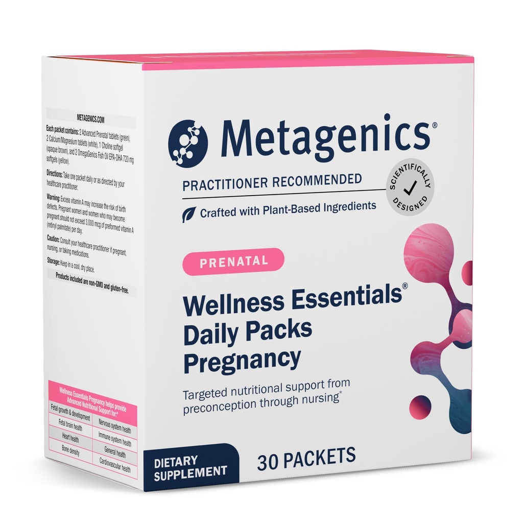 Metagenics Wellness Essentials 임신 일일 팩 - 임신, 임신 및 간호 지원 * - Omega-3 지방산 - Folate & Antioxidants - 여성을위한 Multivitamins - 30 패킷