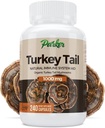 Parker Naturals 터키 꼬리 버섯 캡슐 - 면역 체계 건강 지원을위한 유기 버섯 보충 - 1000 mg 프리미엄 버섯 보충제 - 240 캡슐