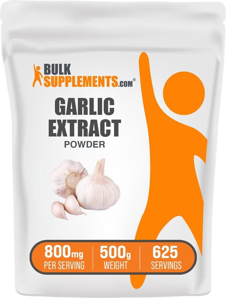 BulkSupplements.com 마늘 추출물 분말 - 마늘 보충교재, 초본 보충교재, Allium Sativum - 초본 & 글루텐 자유로운, 봉사 당 800mg, 500g (1.1 lbs) (1의 포장)
