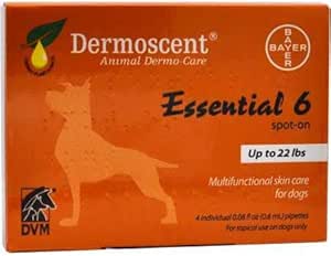 바이어 Dermoscent 6 작은 개에 대한 스킨 케어 22 파운드 물고기 기름 영양 보충제