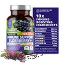 1개의 Immune 지원 보충교재 [10 유력한 성분]에 있는 프리미엄 10 Elderberry, 비타민 C, Echinacea, 아연 및 Immune 지원, Gut 건강 및 더 나은 소화, 60 Veg 모자
