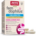 Jarrow Formulas Fem-Dophilus - 서빙 당 1 억 Organisms - 30 Veggie 캡슐 - 여성 프로 바이오 틱 - 유린 트랙 건강 - 최대 30 서빙