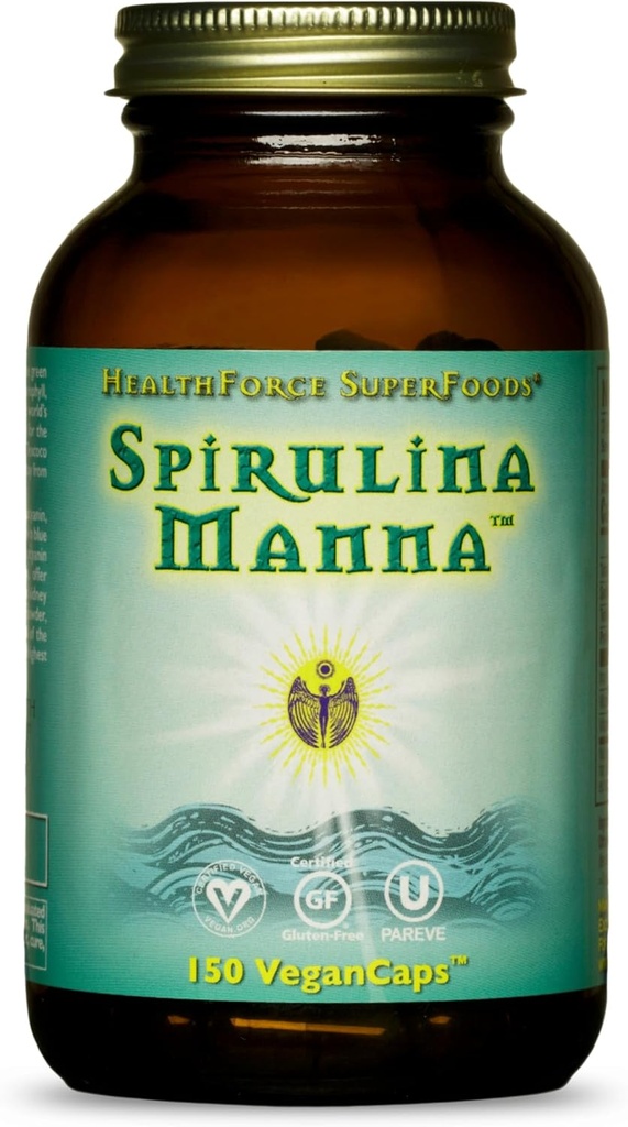 HealthForce SuperFoods Spirulina Manna - 캡슐 - 150 채식 캡슐