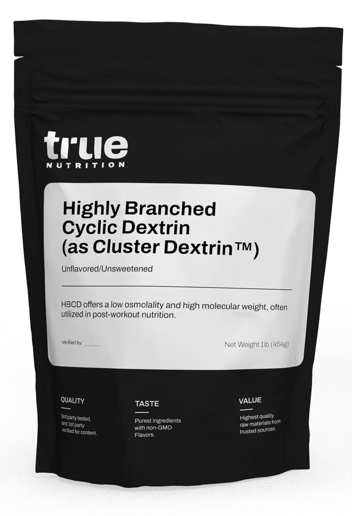 진실한 영양 - 높게 분지된 Cyclic Dextrin - 지속 에너지, 강화된 포스트 운동 근육 회복을 위한 탄수화물 분말 - Vegan와 Non-GMO - Unflavored 1lb