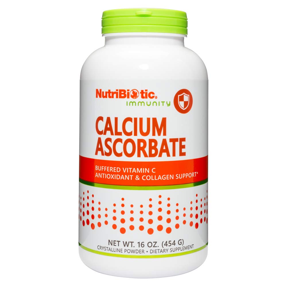 NutriBiotic - 칼슘 아스코르브산염 비타민 C 분말, 16 Oz | 필수 산화 방지제 및 콜라겐 보충 칼슘으로 완충 | 아스코르브산보다 Digestion에 비 산성 및 에세이도 | 글루텐 & GMO 무료