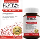 Peptiva Probiotics 심장 건강 - 심장 건강 지원 보충교재, 25 억 CFU, 다 긴장 프로바이오틱스, Lactobacillus Acidophilus, Bifidobacterium, 소화 지원 - 30 채식 캡슐
