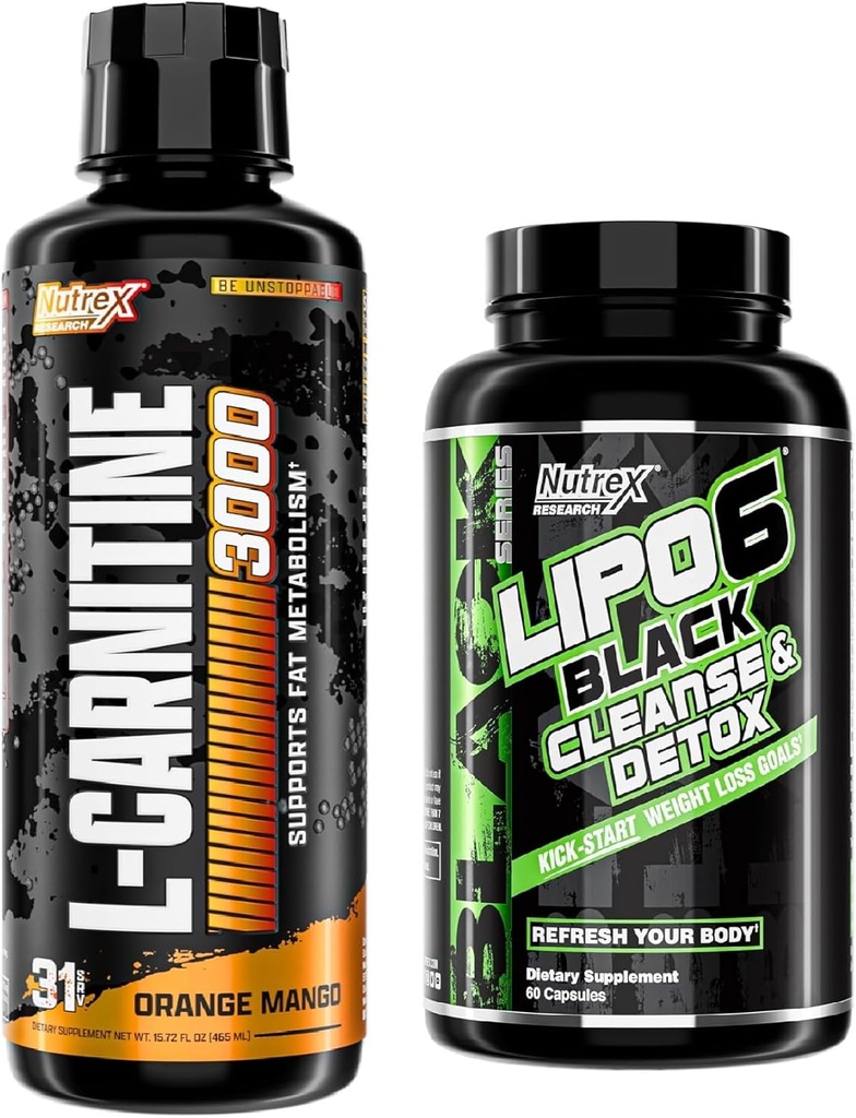 Nutrex 연구 액체 카르니틴 3000 | 프리미엄 액체 카르니틴, 뚱뚱한 손실 지원 오렌지 망고 - 체중 감소 & 소화를 위한 Lipo-6 Cleanse & Detox