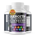 Quercetin Bromelain 아연 비타민 D3 Elderberry 심황 로즈메리 Bilberry Sage 무취 마늘 녹차 우유 이틀 Oregano -150 캡슐 - 미국에서 만든