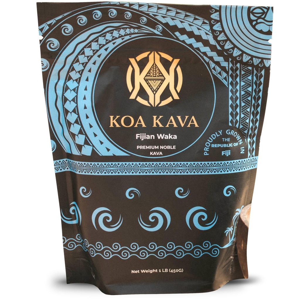 Koa Kava 피지 Kava 분말 프리미엄 Noble Waka Kava 차는 Savusavu, 피지에서 나중에 Kava 뿌리에서 만들었습니다. 1 LB, 16 Ounce
