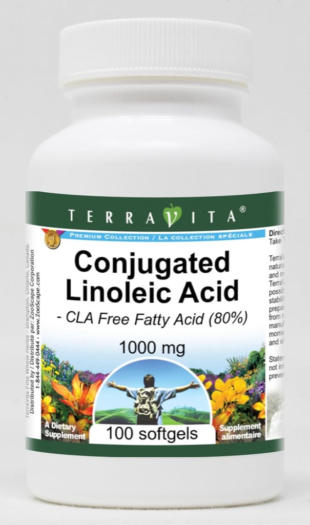 손상된 Linoleic 산 - CLA 자유로운 지방산 (80%) - 1000 mg (100 softgels, ZIN: 427996)