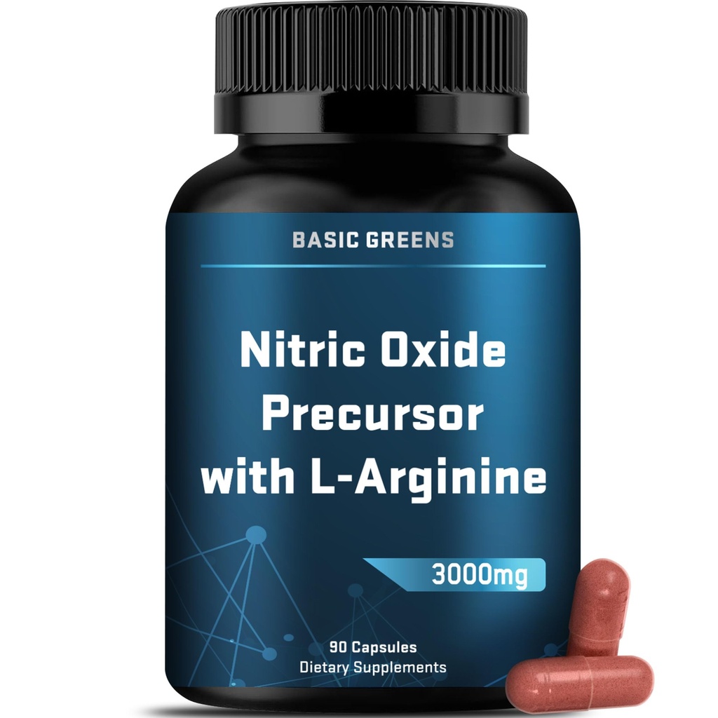 남자와 여자를 위한 L 아르기닌 3000mg Nitric 산화물 보충교재 – 순환, 내구시간, 에너지, 체력, 성과 및 운동을 위한 사탕 뿌리를 가진 비 GMO 채식주의자 캡슐 – 90의 모자