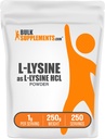 BulkSupplements.com L-Lysine 분말 - 리신 보충, Immune 지원을위한 필수 아미노산 - 글루텐 무료, 서빙 당 1g, 250g (8.8 oz) (팩 1)