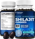 순수한 Himalayan 유기 Shilajit Gummies - 남성 및 여성을위한 강력한 Shilajit 수지 보충 - 90 + 추적 미네랄 100 % 천연 - 부스트 에너지, 활력 및 면역 지원 - 60 Gummies