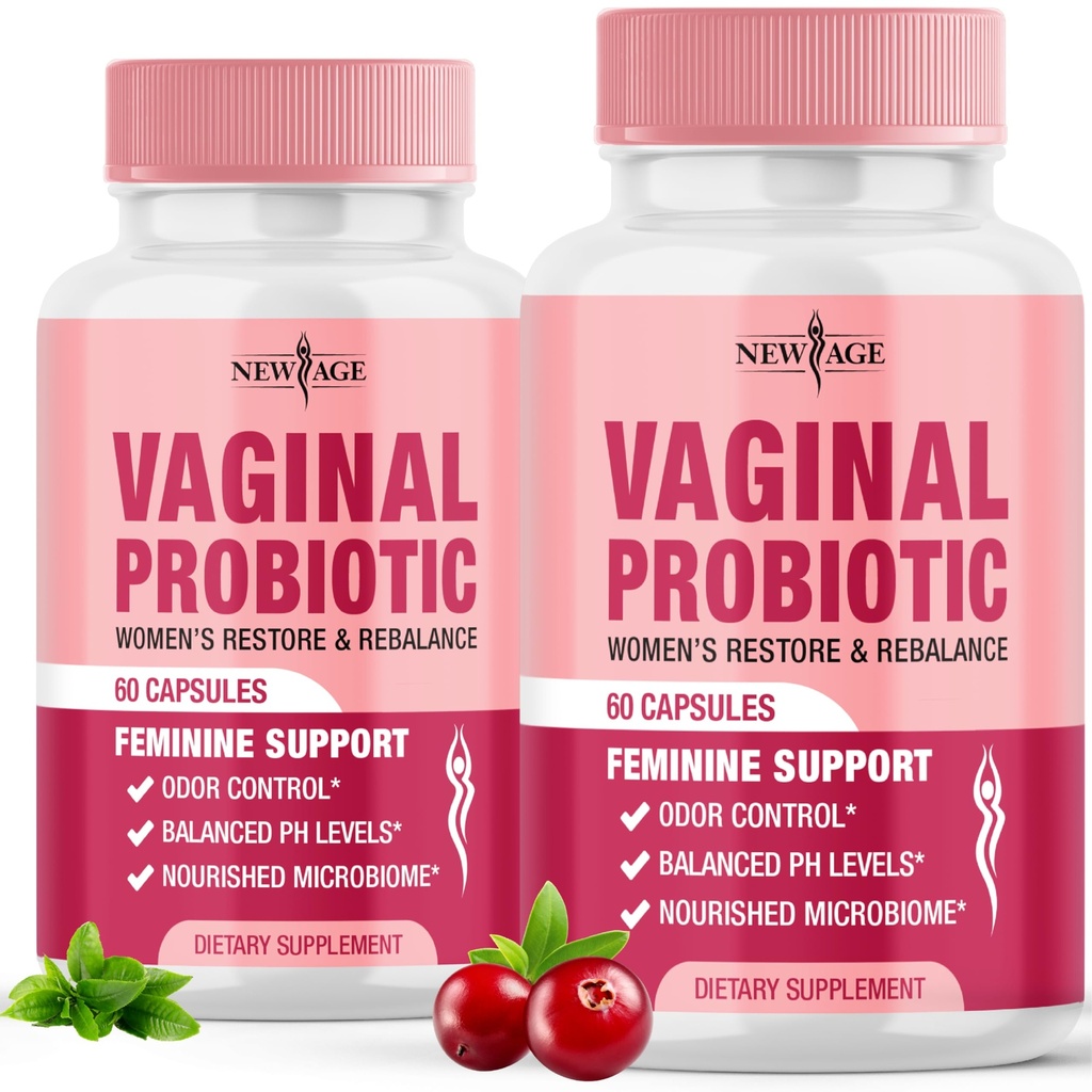 Prebiotics, Cranberry Extract 및 Lactobacillus Probiotic Blend를 가진 여성을위한 새로운 AGE Vaginal Probiotics는 건강한 pH 밸런스, 냄새 제어, 질 Flora - 120 캡슐을 지원합니다.