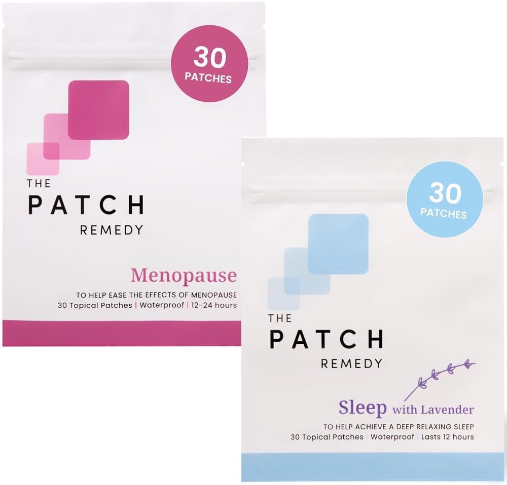 패치 Remedy 핫 플래시 & 수면 번들 - 여성을위한 Menopause 구호 및 여성을위한 수면 패치, 여성 웰빙을위한 Transdermal Skin Patches Kit