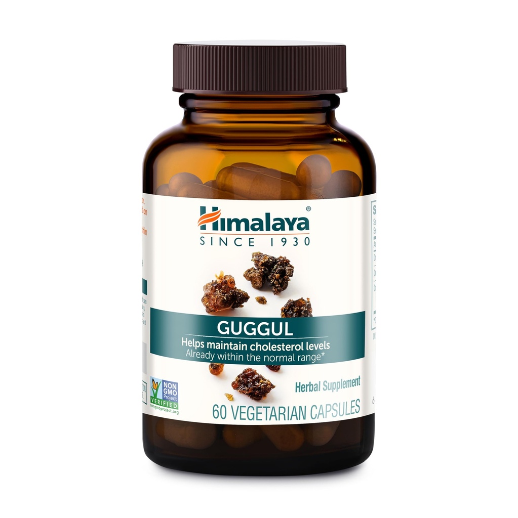 Himalaya Guggul - Liver Detox, Cholesterol, HDL 및 LDL 지원을위한 초본 간호 지원 - Vegan, Non-GMO, 글루텐 무료, 720mg, 60 캡슐