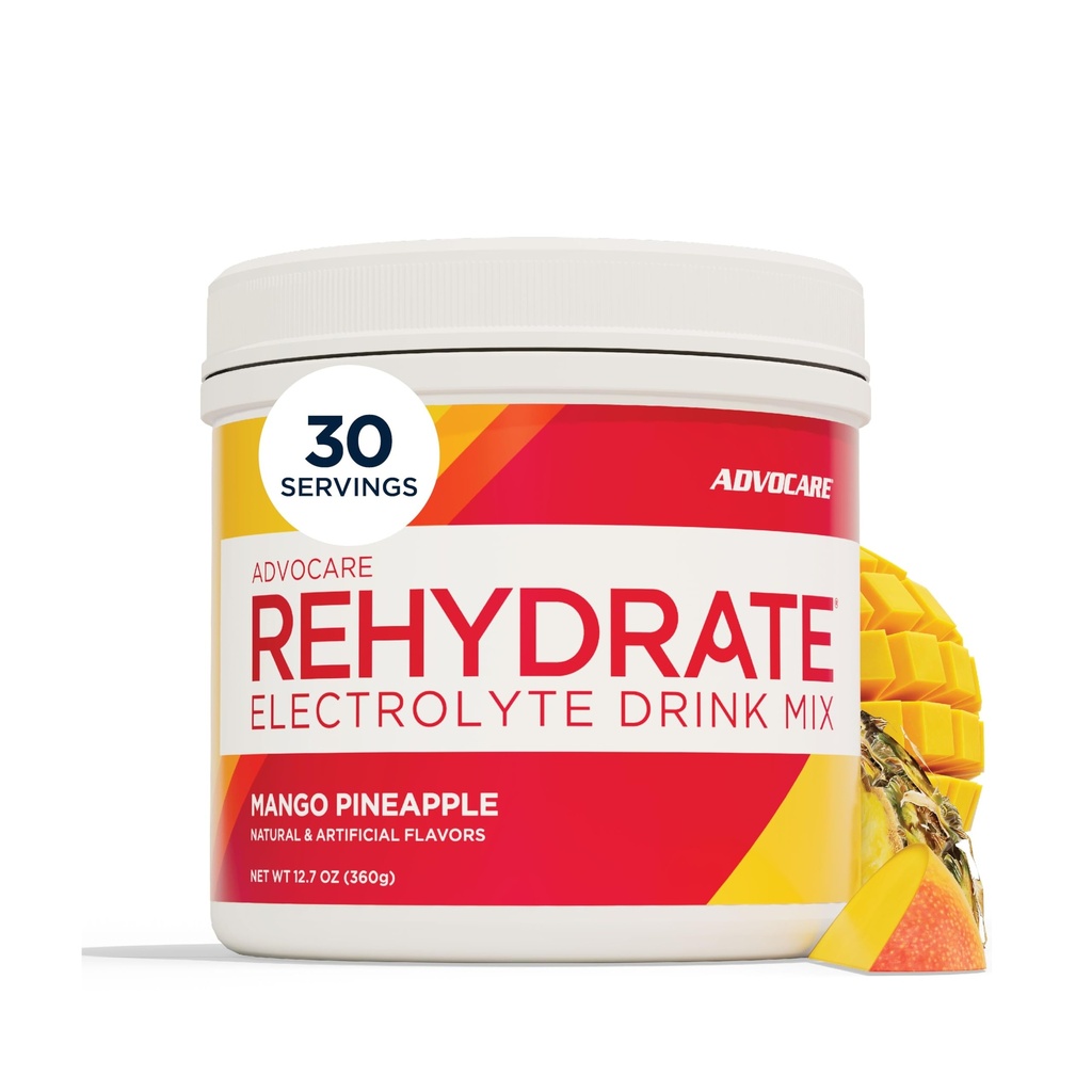 AdvoCare Rehydrate - 전해질 음료 혼합 - 마그네슘, 나트륨, 칼륨 및 칼슘을 포함 - 산화 및 아미노산 Fortified - 지원 Hydration & Recovery - 망고 파인애플, 12.7 oz