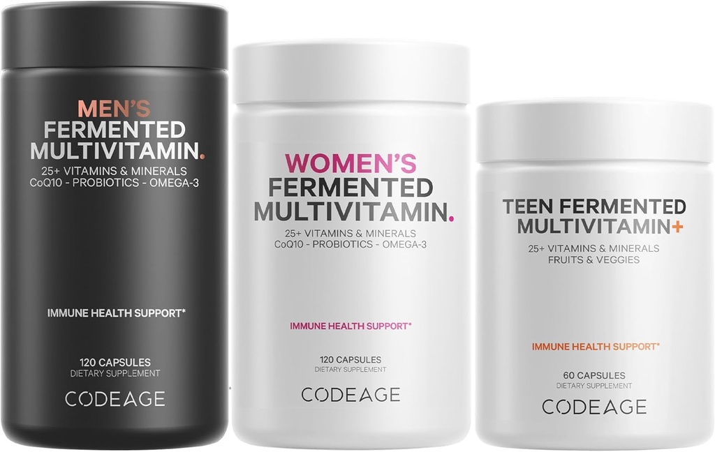 Codeage Family Multivitamin Bundle – 청소년, 여성 및 남성용 멀티비타민 – 필수 비타민 및 미네랄 팩