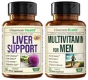 Liver Cleanse Detox & Repair Milk Thistle Supplement & Multivitamin for Men - 비타민 A, C, D, E, B12, 아연 및 더 많은 비타민을 가진 완전한 Mens Multivitamins & Multimineral