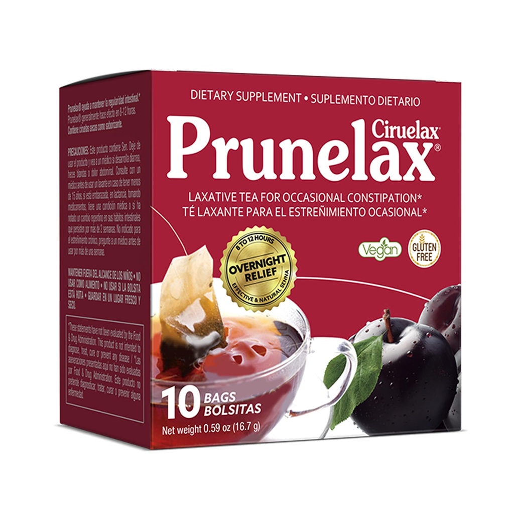 Prunelax Ciruelax 정규적인 힘 Laxative 차 부대 - Occasional 변비를 위한 자연적인 Senna 추출물로 만드는, Senna 추출물 - 10 부대