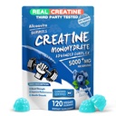 Creatine Monohydrate Gummies Complex for Men & Women - 120 Gummies Advanced Formula, L-Taurine + 비타민 B12 근육 강도, 근육 빌더, 에너지 부스트, 사전 운동 보충 - 블루 베리