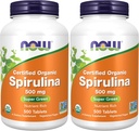 지금 보충 교재, 유기 Spirulina 비타민, 무기물 및 GLA (Gamma-Linolenic 산), 500 정제 (2의 포장)를 가진 500 mg