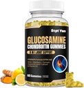글루코사민 Chondroitin Gummies - 60 합동 지원 보충교재 - MSM, Elderberry, Turmeric를 가진 1500mg 여분 힘 - 성인, 남자 & 여자 Vegan를 위한 연골 & 면역성이 있는 지원 - 삼키기게 쉬운