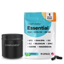여자 & 남자 오메가 3 DHA+EPA, 비타민 B12, 비타민 D3 K2, 아연, 셀렌, 마그네슘, 이오드 보충교재 Immune 지원 90 조사를 위한 격실 벌레잡기 다비타민
