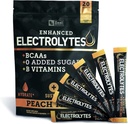 강화된 전해질 분말 (Peach Mango 20pk.) w 0 설탕 +BCAAs +B-Vitamins Hydrolyte 보충교재 w 칼륨 아연 & 마그네슘 - Keto Electrolytes
