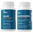 Tobias Colon 14 Day Cleanse 및 Ashwagandha 캡슐, Colon Cleanse Detox 및 Calming Adaptogen, 에너지 및 면역 건강 지원, 비 GMO