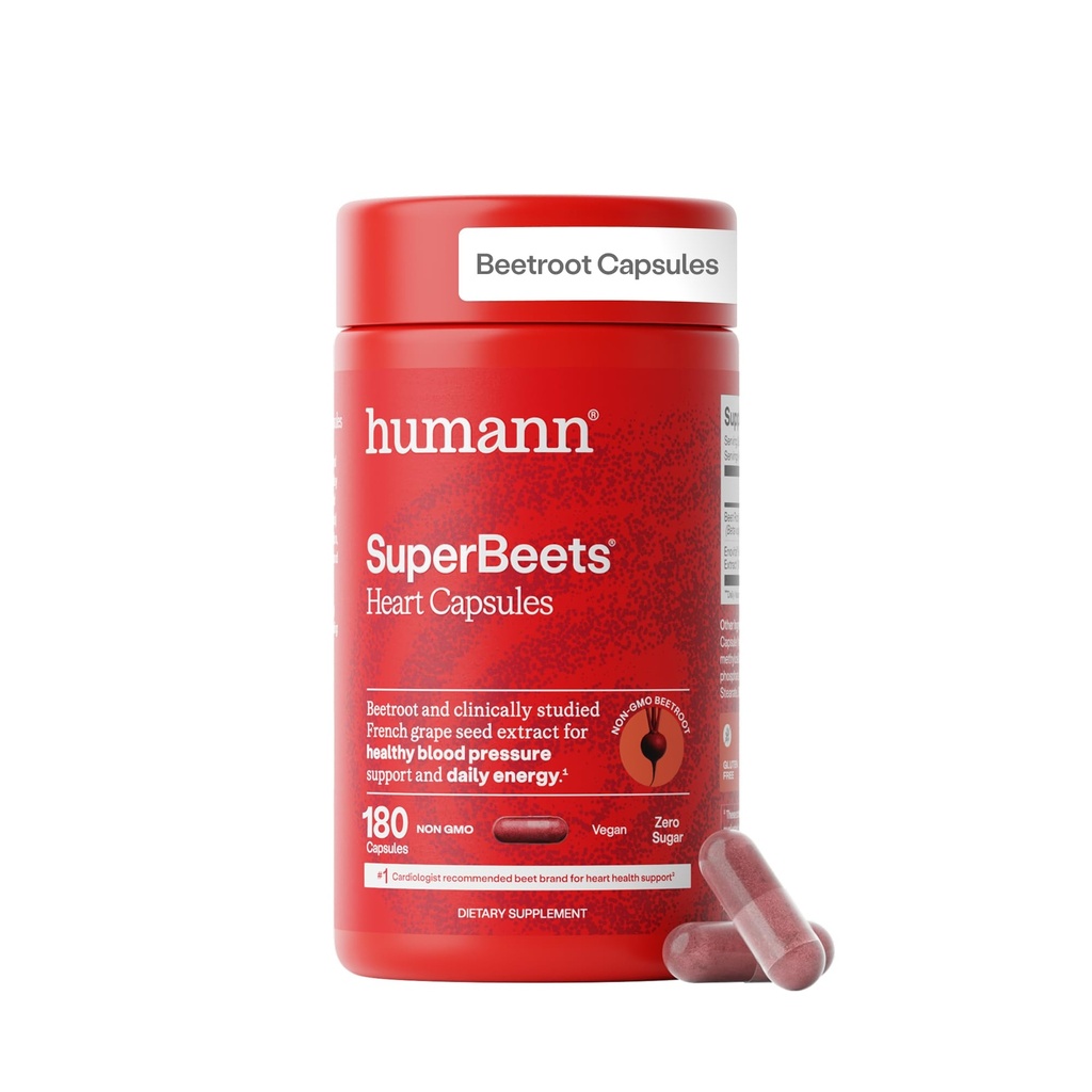 HumanN SuperBeets Beet 뿌리 캡슐 빠른 방출 1000mg의 도움 지원 Nitric 산화물 생산, 혈압, 심장 건강은, 비 GMO Beetroot 분말, 장식 못을 박은 산화 방지제 180 조사를 포함합니다