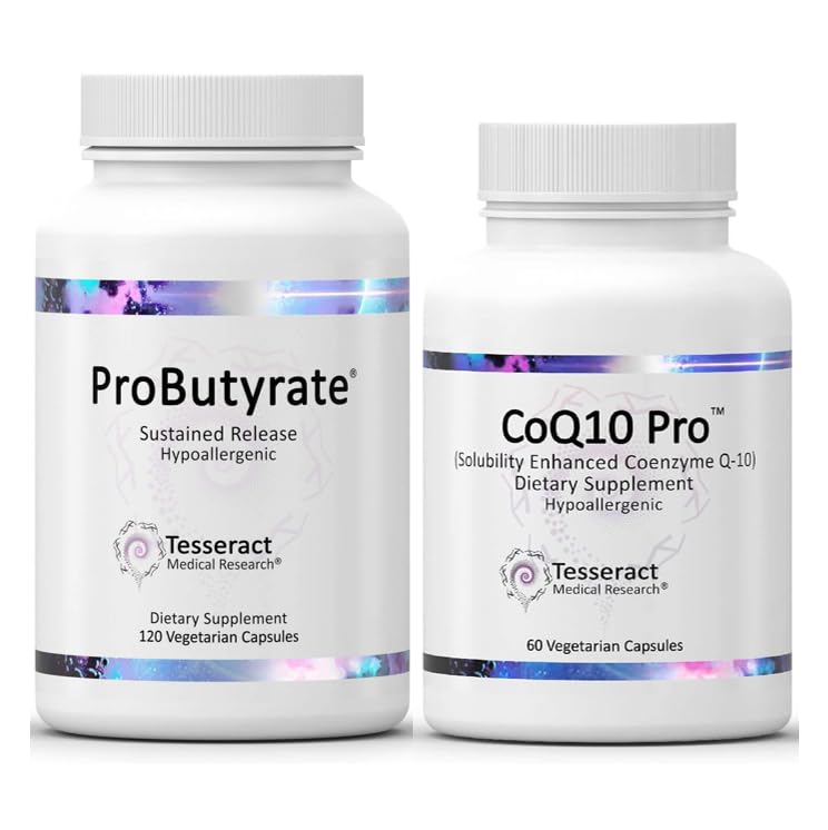 Tesseract 의학 연구 Probutyrate Gut 건강 보충교재, Butyric 산 Complex & CoQ10 직업, 건강, 근육 건강 및 세포 에너지 생산을 위한 Coenzyme Q10